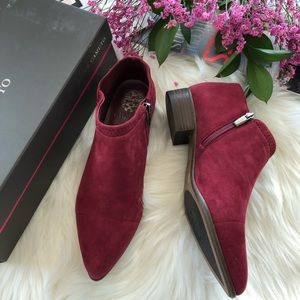 vince camuto jannie suede ankle bootie